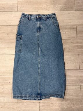 All Row Classic Denim Midi Skirt - Light Blue